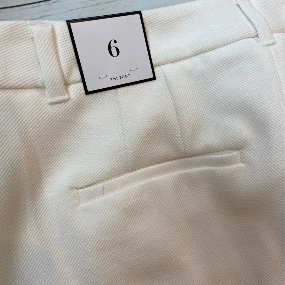 White House Black Market cream pants textured boot size 6